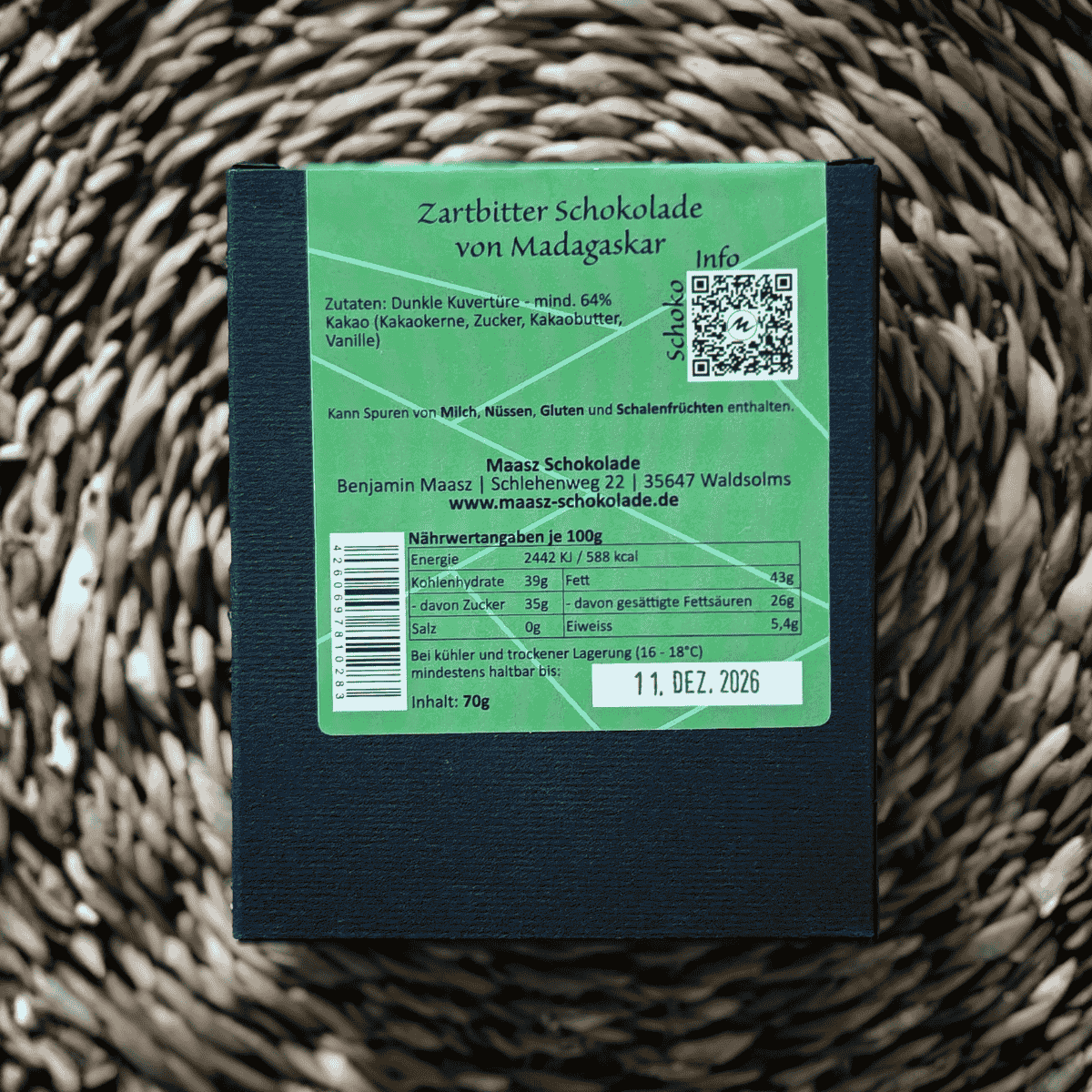 Weingeschenk "Wein & Schokolade" – Weißwein-Cuvée & exotisches Zartbitter