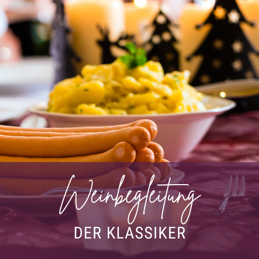 Weinbegleitung Menü „Klassiker“: Kartoffelsalat und Würstchen