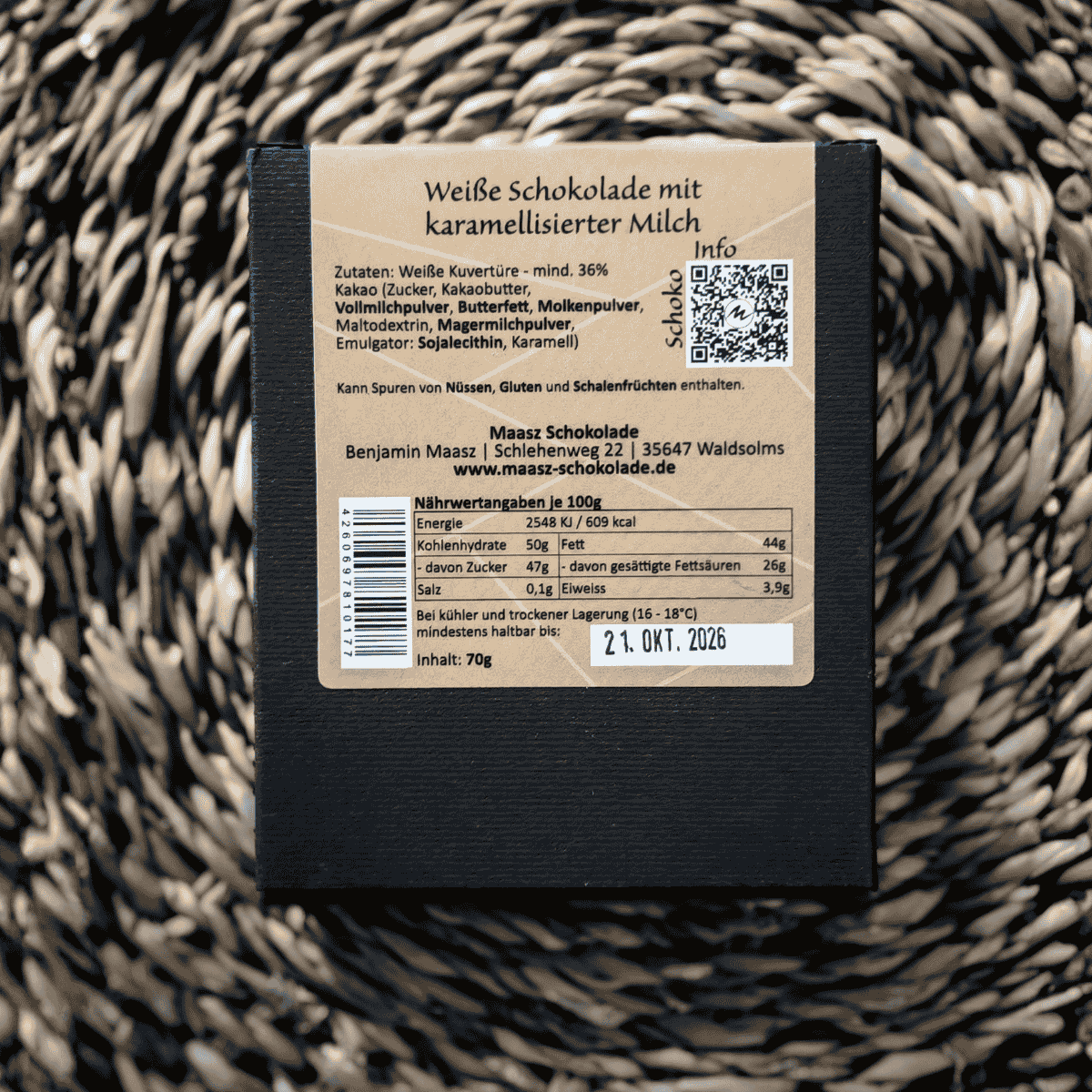 Weingeschenk "Wein & Schokolade" – Scheurebe & Samtgold