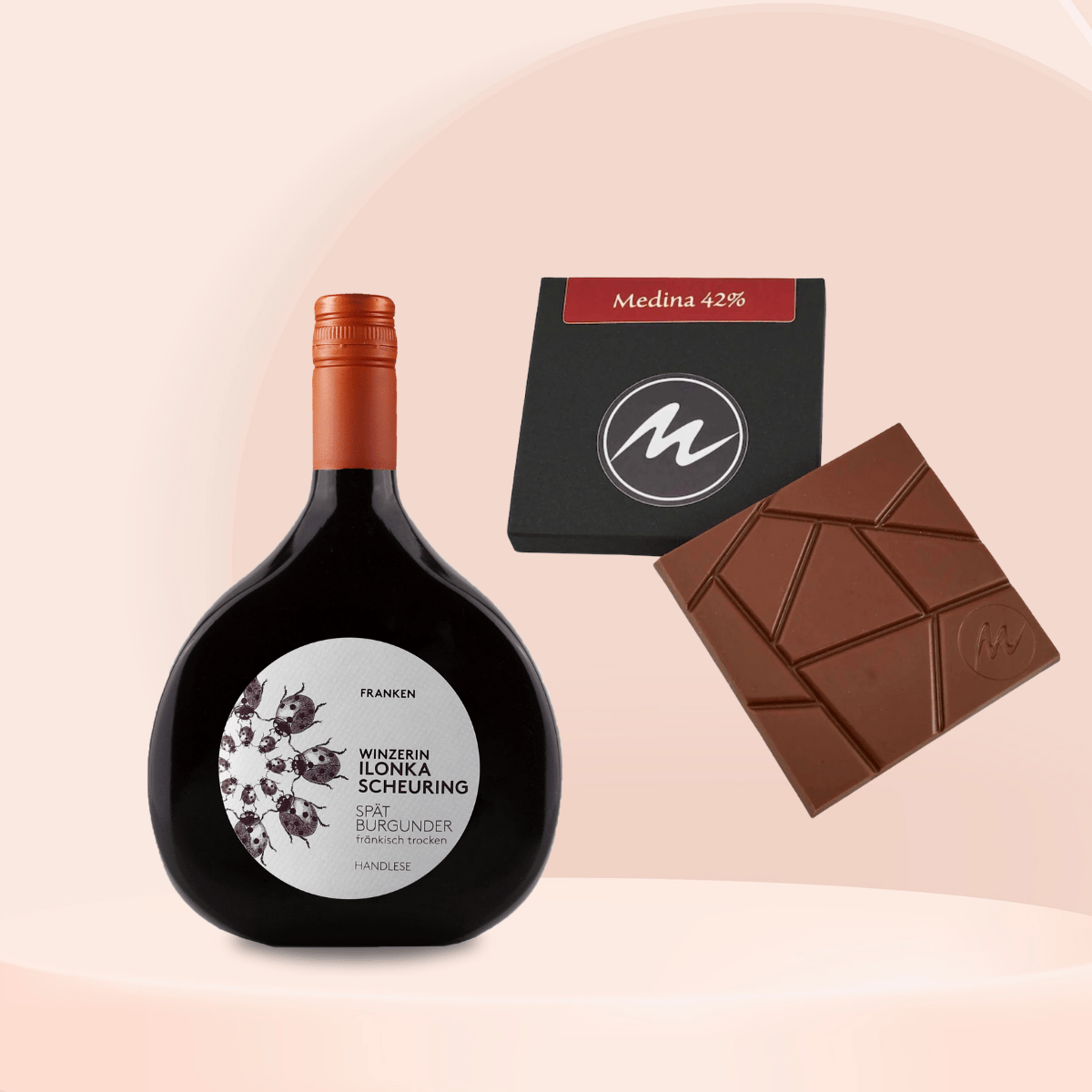 Weingeschenk "Wein & Schokolade" – Spätburgunder & Orient